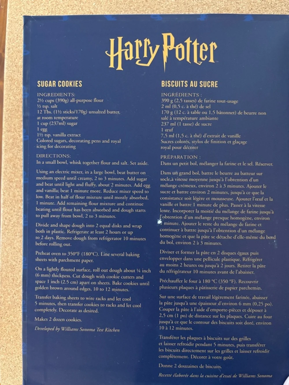 Williams Sonoma Harry Potter Cookie Baking Kit - NWT